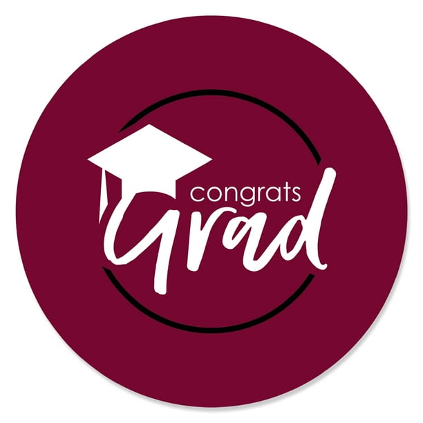 Congrats Grad Graduation Seals Party Favor Scrapbook Stickers Burgundy Maroon Congrats Grad Graduation Seals Party Favor Scrapbook Stickers Burgundy Maroon